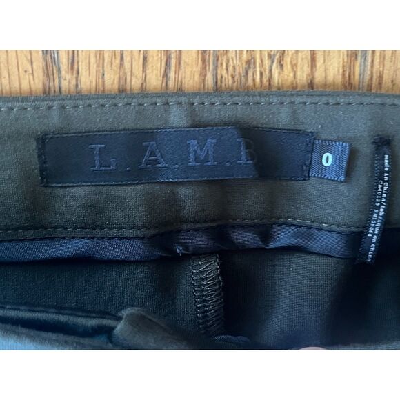 L.A.M.B Gwen Stefani Green Black Pocket Bootcut Pants Trousers  Women's Size 0 - Picture 3 of 10